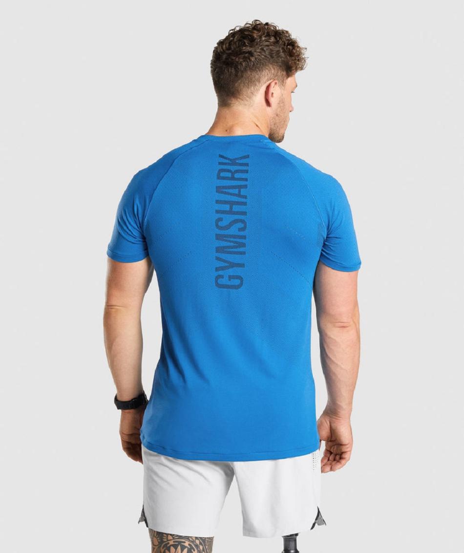 T Shirts Gymshark Apex Perform Hombre Azules | CO 3338HAP